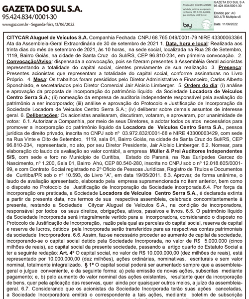 Citycar Publicidade Legal