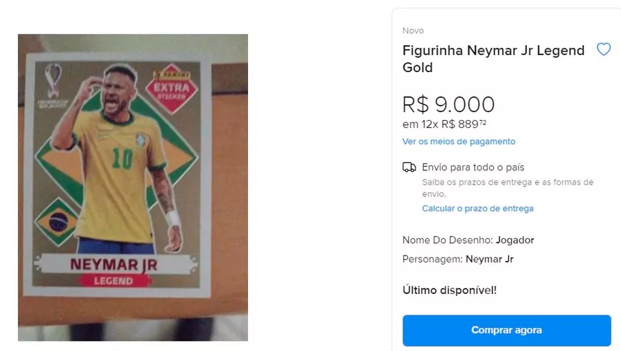 Figurinha Neymar Legend - Bronze, Item de Papelaria Panini Nunca Usado  84629925