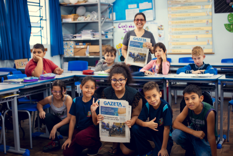 Professora leva a Gazeta para a sala de aula na Guido Herberts
