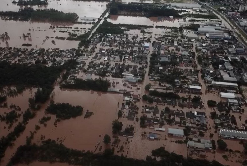 Enchente - Santa Cruz - imagens aéreas