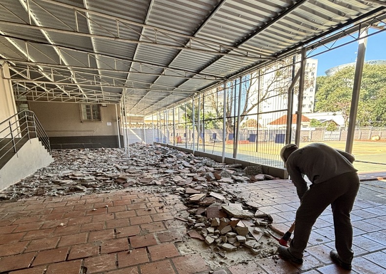 Colégio Onofre Pires, em Santo Ângelo, está entre as 186 escolas com obras no momento - Foto: Luana Bottoli Schemmer/SOP