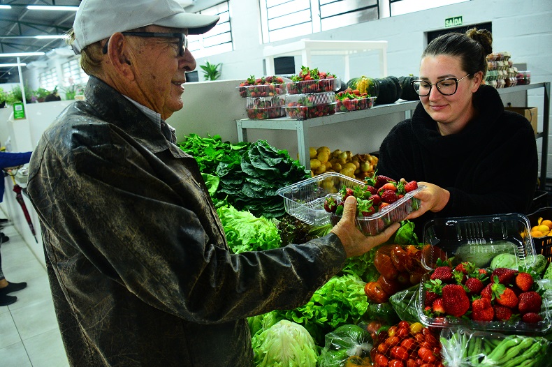 O morango, que recentemente esteve disputado nos supermercados e feiras em razão do famoso doce “morango do amor”, ajuda a gerar renda a famílias